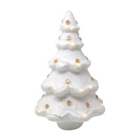 Árvore de Natal com neve e luz led 35 cm