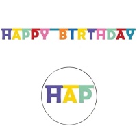 Grinalda Happy Birthday Multicolorida - 1,6 m