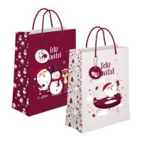 Saco de oferta Pai Natal 45 x 33 x 10 cm sortido - 1 unidade