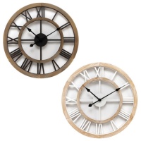 Relógio de parede em madeira preto ou branco 60 cm - DCasa - 1 peça