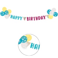 Kit de decoração kraft Feliz Aniversário - 20 peças