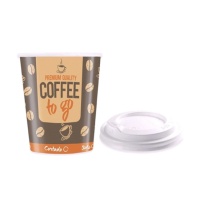 Copos de café de cartão com tampa - 350 ml - 5 unidades