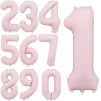 Balão de número rosa claro de 86 cm - PartyDeco - 1 unidade