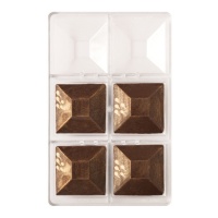 Pequeno molde de prato quadrado para chocolate - Decora - 6 cavidades