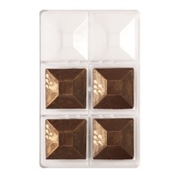 Molde de placa quadrada pequena para chocolate - Decora - 6 cavidades