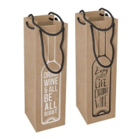 Saco para vinho Drink Wine Kraft 33 x 10 x 12 cm - 1 unid.