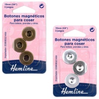 Botões magnéticos de 1,8 cm para costura - Hemline - 3 conjuntos