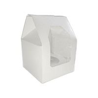 Caixa para 1 cupcake branca com janela de 9,3 x 9,3 x 12 cm - Sweetkolor