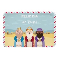Bandejas dos Reis Magos azuis de 25 x 34 cm - 2 unidades