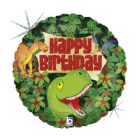 Balão de Feliz Aniversário dos Dinossauros 46 cm - Grabo