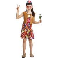 Fato de Hippie para rapariga com estampado Happy