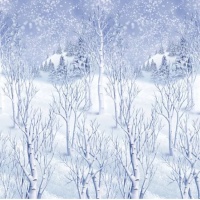 Mural decorativo de floresta com neve de 12,19 x 1,2 m