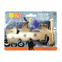 Cortador de biscoitos para bruxas com mensagem Booh 14,5 x 7,5 cm - Scrapcooking