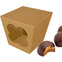 Caixa de 9,5 x 9,5 x 8 cm para bolachas e chocolates kraft