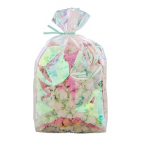 Saco para bombons floco de neve transparente iridescente 24 x 10 cm - Wilton - 20 unid.