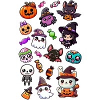 Tatuagens temporárias infantis de Halloween - 1 folha