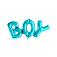 Balão letras Boy azul turquesa de 67 x 29 cm - PartyDeco