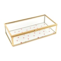 Caixa de vidro 20 x 10 x 5 cm Amor - DCasa