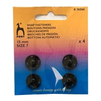 Botões de pressão pretos de 1,5 cm - Pónei - 4 pares