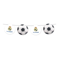 Bandeirinha do Real Madrid com escudos e bolas