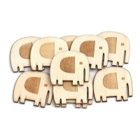 Figuras de elefante de madeira 4 cm - 10 pcs.