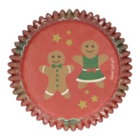 Forminhas para cupcakes de família bonecos de gengibre - Funcakes - 48 unidades