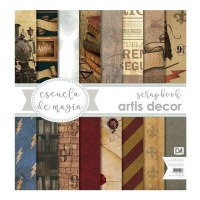 Kit de papéis para scrapbooking Magic School - Artis decor - 8 folhas