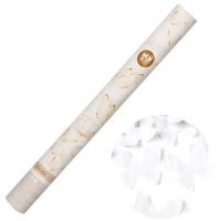 Canhão de confettis de borboleta branca de 50 cm.