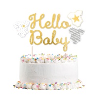Topper para bolo de Hello Baby - 1 unidade