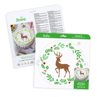 Estêncil de rena de Natal 25 cm - Decorar