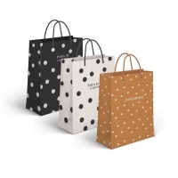 Saco de oferta 14 x 11,5 x 6,7 cm com bolinhas e mensagens sortidas - 1 unidade.