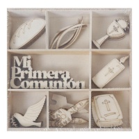 Figuras de madeira recortada de Comunhão - 40 unidades