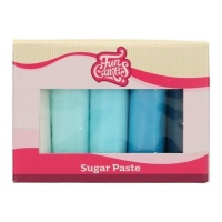 Fondant conjunto de 5 cores palete azul de 500 g - FunCakes