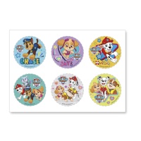Paw Patrol Paw Patrol mini discos de bolacha comestíveis 6 cm - 6 unid.