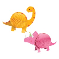 Centro de mesa Brontosaurus e Triceratops - 2 unidades
