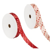 Fita decorativa com corações - 1,6 cm x 5 m - 1 unidade