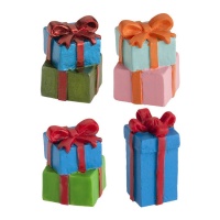 Figuras para bolo com presentes de Natal de 3 cm - Dekora - 50 unidades