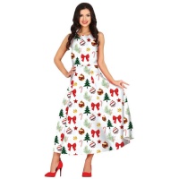 Vestido de Natal branco para mulher