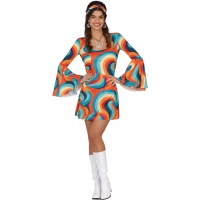 Fato hippie dos anos 70 para mulher