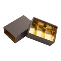 Caixa de 10,5 x 7 x 4,5 cm para chocolates Berlim castanhos