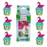 Conjunto de decoração de bolos Flamingo - PME - 6 unidades