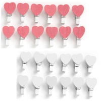 Pinça de madeira com coração 3,5 cm - 12 pcs.