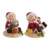Figuras para bolo de reis de Pai Natal sentado de 3 a 3,5 cm - Dekora - 50 unidades