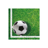 Guardanapos de futebol com bola de 16,5 x 16,5 cm - 20 unidades