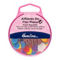 Alfinetes de cabeça de flor plana 54 x 0,58 mm - Hemline - 60 unid.