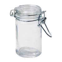 Frasco de vidro vintage com fecho 4,5 x 8 cm - 1 peça