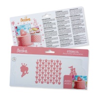 Estêncil Princesas 10 x 25 cm - Decorar