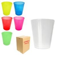 Copos de plástico 500 ml cores largas - 384 unidades