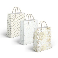 Saco para prendas 14 x 11,5 x 6,7 cm com desenhos dourados variados - 1 unid.
