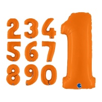 Balão número 71 cm cor de laranja mate - Grabo - 1 unidade